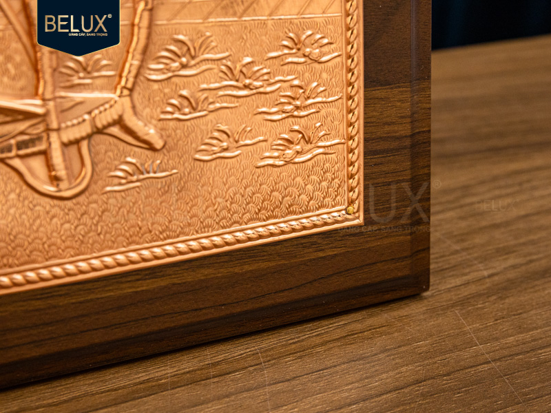 Tranh Bác Hồ bằng đồng đỏ 31x24cm